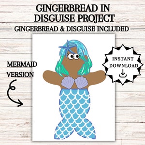 Disguise a Gingerbread Man, Gingerbread in Disguise Printable, Gingerbread Costume Ideas, Kids Table Activity,  Disguise a Gingerbread Ideas