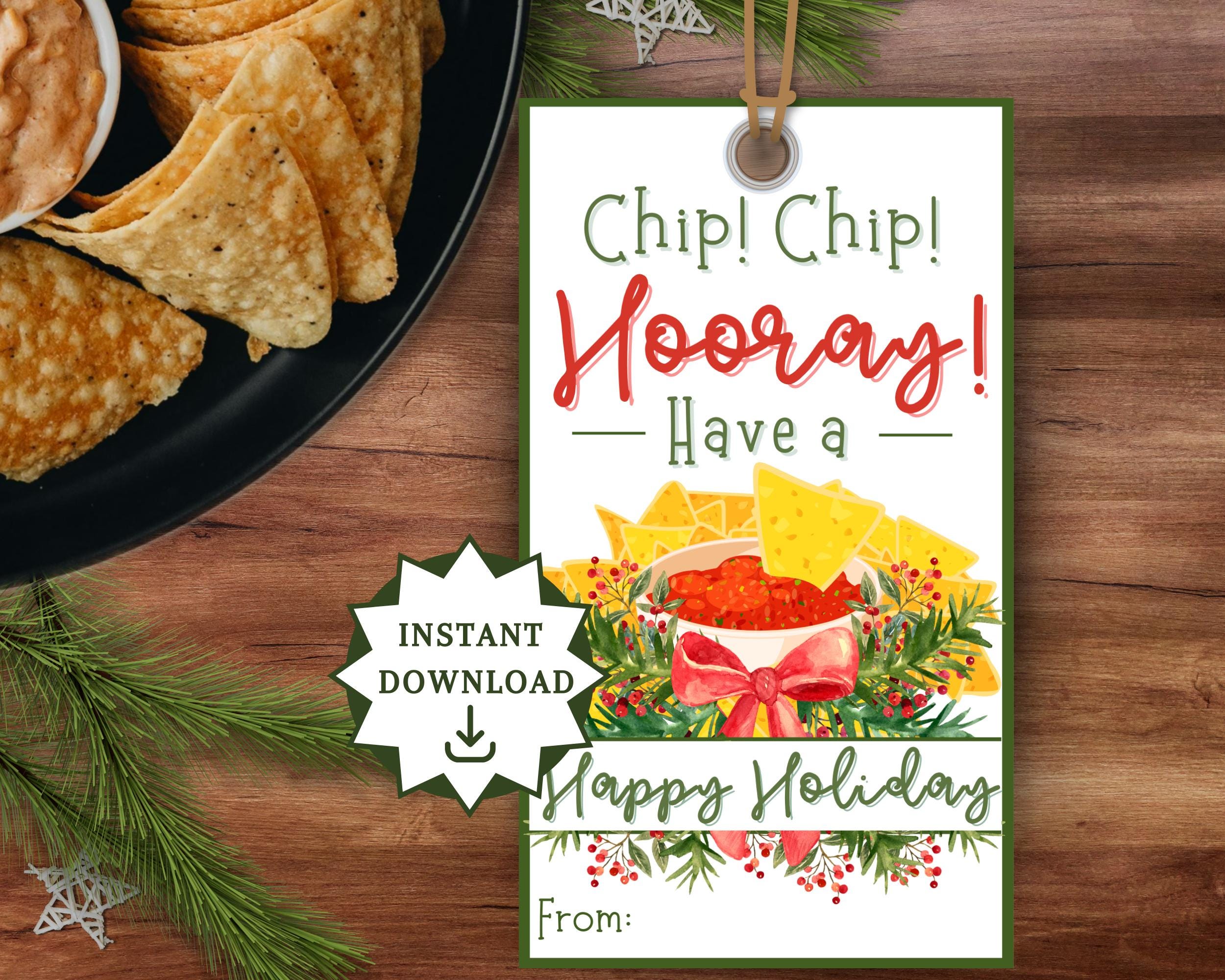 Chips and Salsa Gift Tag, Neighbor Christmas Gift Tag, Chips Gift Tag, Salsa Gift Tag, Christmas Gift Tag, Friend Gift Tag, Holiday Gift Tag