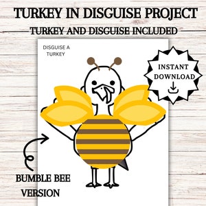 Disguise a Turkey, Turkey in Disguise Printable, Thanksgiving Activities, Thanksgiving Kids Table Activities,  Disguise a Turkey Ideas