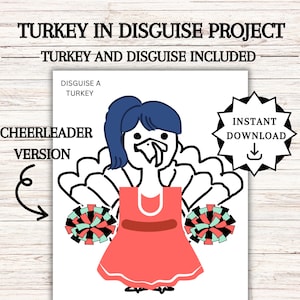 Disguise a Turkey, Turkey in Disguise Printable, Thanksgiving Activities, Thanksgiving Kids Table Activities,  Disguise a Turkey Ideas