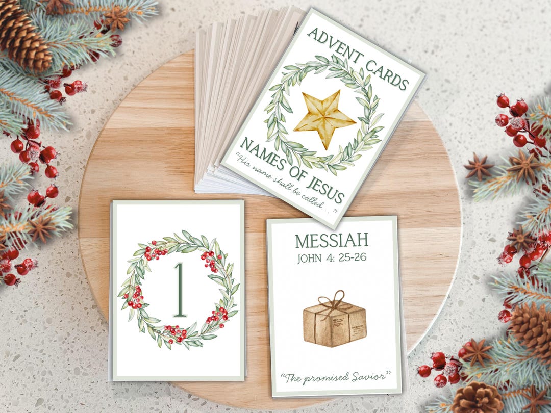 Christian Advent Cards, Names of Jesus Countdown Calendar, Advent ...