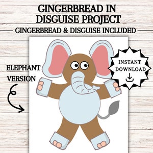 Disguise a Gingerbread Man, Gingerbread in Disguise Printable, Gingerbread Costume Ideas, Kids Table Activity,  Disguise a Gingerbread Ideas