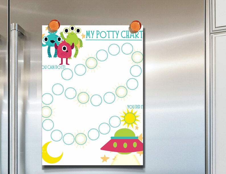 Alien Potty Training Chart, Printable Potty Training Chart, Kids Potty ...