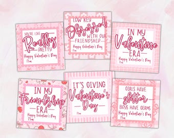 Girl Valentines Day Cards, Tween Valentine Cards, Funny Teenage Valentines, Girly Valentines Day Cards, Preppy Valentines, Trendy Valentines