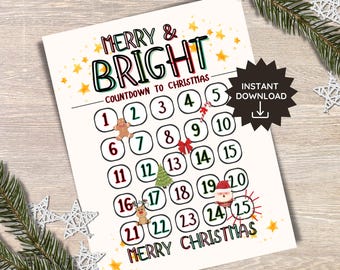 Christmas Countdown, Christmas Countdown Calendar, Christmas Countdown Decor, Advent Calendar, Kids Advent Calendar, Advent Calendar 2024