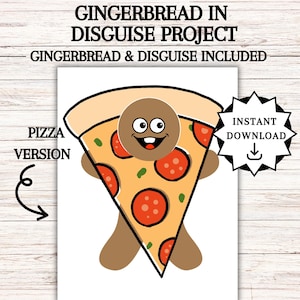 Disguise a Gingerbread Man, Gingerbread in Disguise Printable, Gingerbread Costume Ideas, Kids Table Activity,  Disguise a Gingerbread Ideas