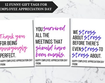 Funny Employee Appreciation Gift Tags, Printable Employee Thank You Tags, Coworker Thank You Gift, Employee Appreciation Day, Gift From Boss