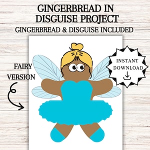 Disguise a Gingerbread Man, Gingerbread in Disguise Printable, Gingerbread Costume Ideas, Kids Table Activity,  Disguise a Gingerbread Ideas