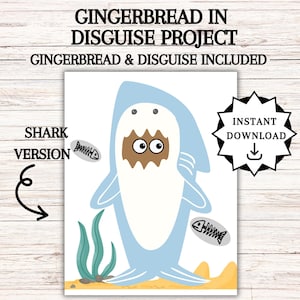 Disguise a Gingerbread Man, Gingerbread in Disguise Printable, Gingerbread Costume Ideas, Kids Table Activity,  Disguise a Gingerbread Ideas