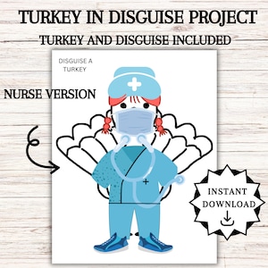 Disguise a Turkey, Turkey in Disguise Printable, Thanksgiving Activities, Thanksgiving Kids Table Activities,  Disguise a Turkey Ideas