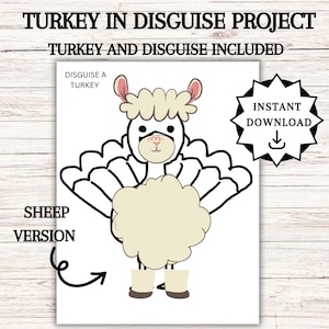 Disguise a Turkey, Turkey in Disguise Printable, Thanksgiving Activities, Thanksgiving Kids Table Activities,  Disguise a Turkey Ideas