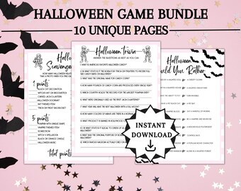 Halloween Games Bundle, Halloween Party Games and Activities, Halloween Games for Kids, Fun Halloween Activities, Printable Halloween Games