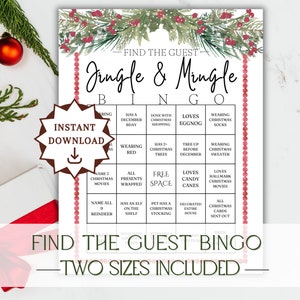 Christmas Jingle Mingle Bingo, Work Holiday Bingo, Office Bingo, Holiday Guest Bingo, Christmas Bingo Printable, Holiday Icebreaker Bingo