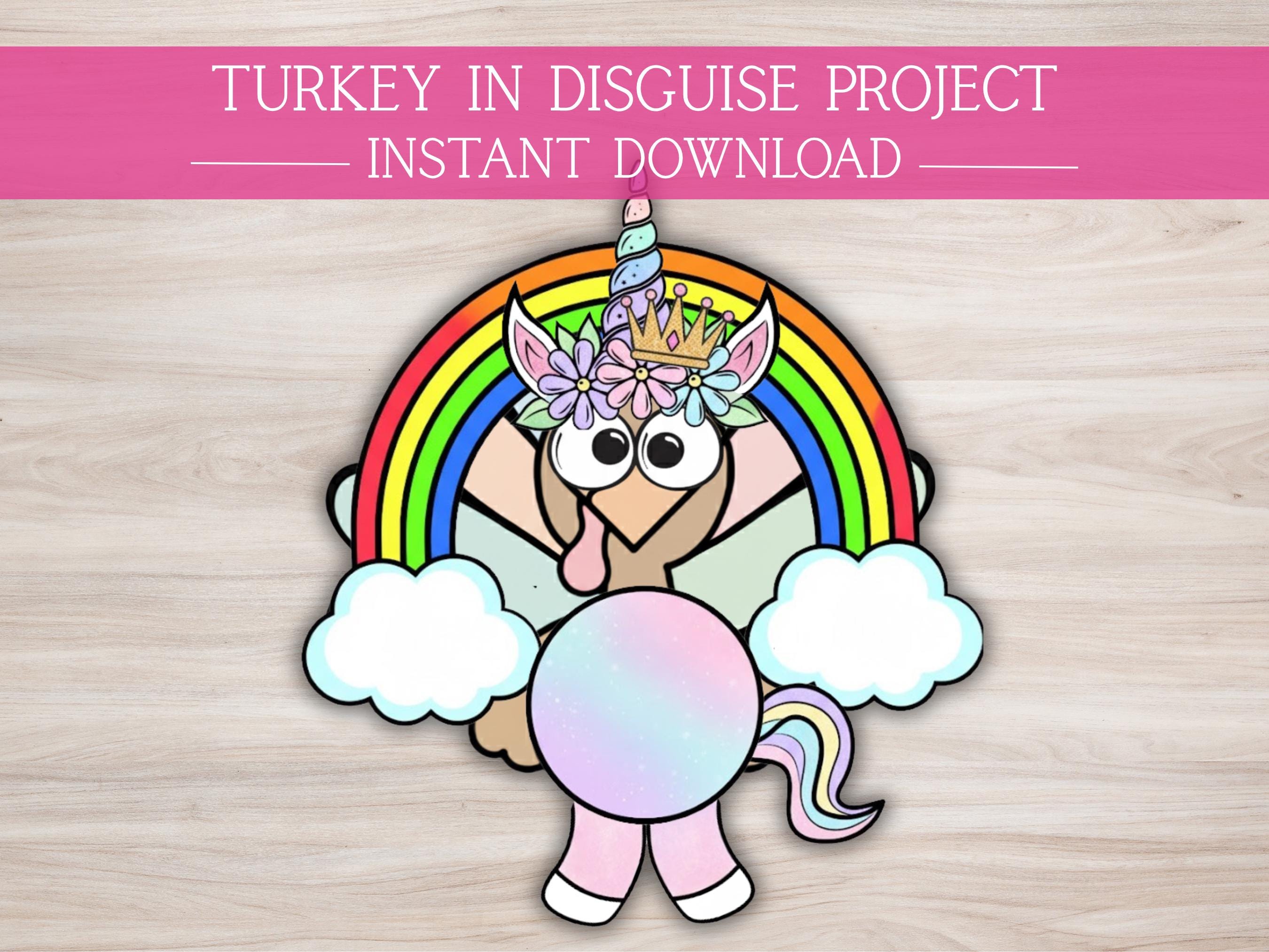 disguise turkey rainbow unicorn - etsy