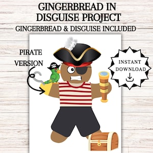 Disguise a Gingerbread Man, Gingerbread in Disguise Printable, Gingerbread Costume Ideas, Kids Table Activity,  Disguise a Gingerbread Ideas