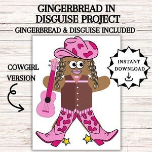 Disguise a Gingerbread Man, Gingerbread in Disguise Printable, Gingerbread Costume Ideas, Kids Table Activity,  Disguise a Gingerbread Ideas