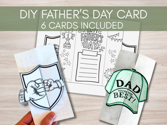Father’s Day Coloring Cards, Father’s Day Printable Crafts, DIY Father’s Day Gift From Kids, Best Dad Ever Card, Father’s Day Card From Kids
