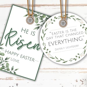 Etiqueta de regalo de Pascua para ministrar, idea de ministrar SUD, etiqueta de regalo de Pascua de la Sociedad de Socorro, ayuda con la lección de Pascua, etiqueta de regalo de Pascua SUD, regalo de ministrar