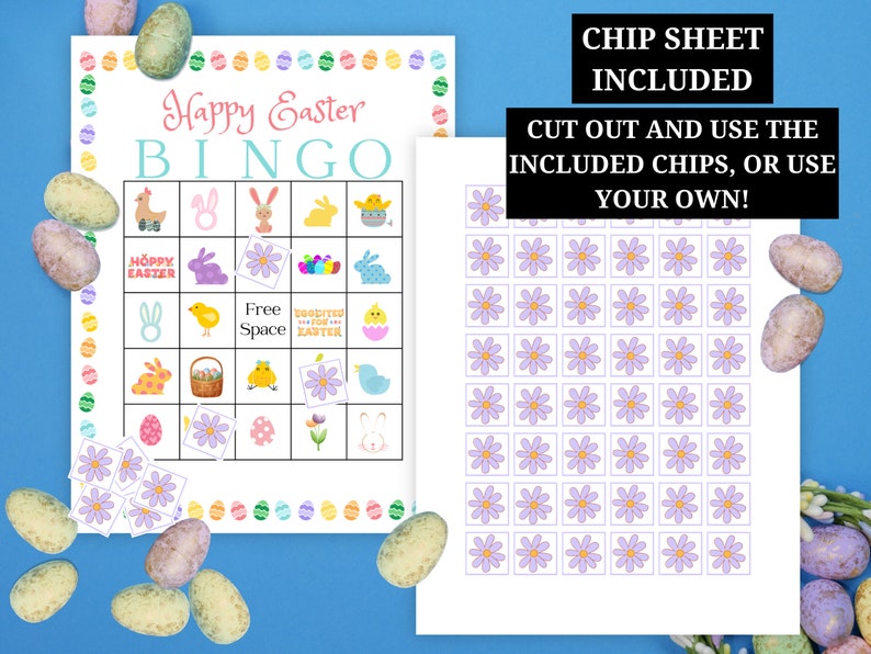 Printable Easter Bingo Cards, Holiday Bingo Cards, Family Game Night ...