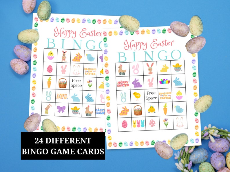 Printable Easter Bingo Cards, Holiday Bingo Cards, Family Game Night ...