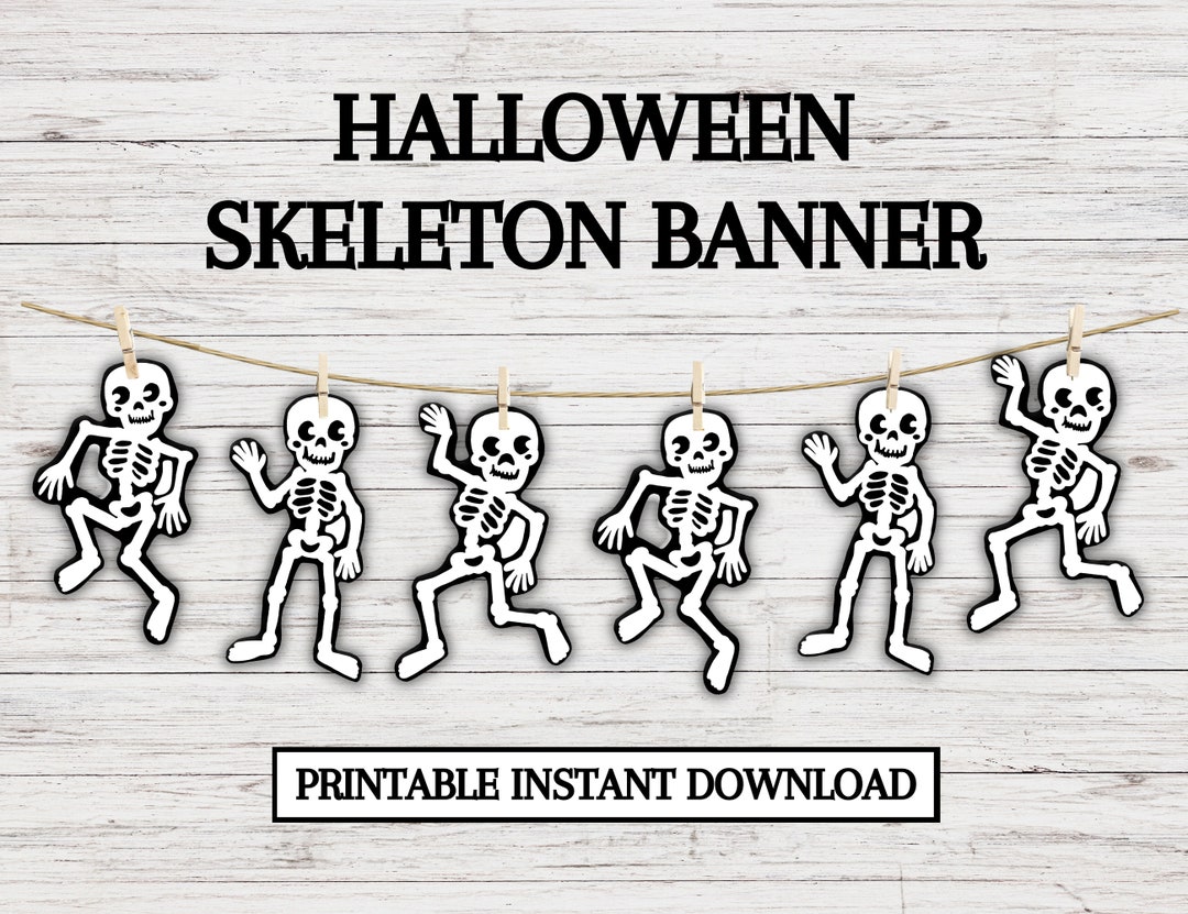 Halloween Garland, Skeleton Garland, Halloween Banner, Indoor Halloween