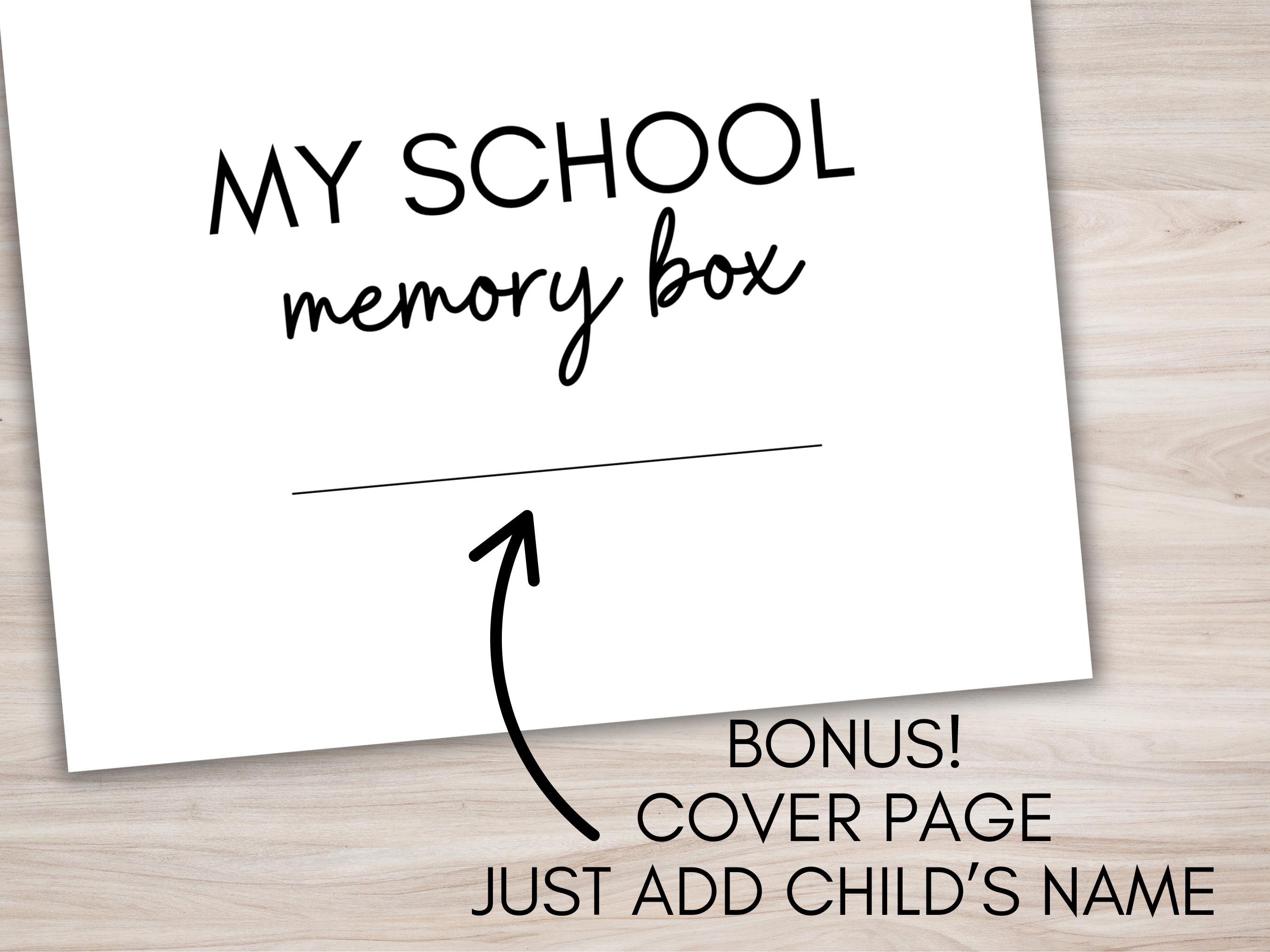 School Memory Box Kit, Kids Memory Box, Milestone Box, School Keepsake ...
