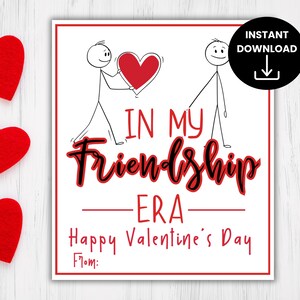 Tarjetas de San Valentín para niñas, tarjetas de San Valentín para preadolescentes, tarjetas de San Valentín divertidas para adolescentes, tarjetas de San Valentín para adolescentes, In My Friendship Era, lindas tarjetas de San Valentín