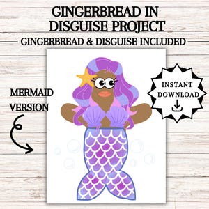 Disguise a Gingerbread Man, Gingerbread in Disguise Printable, Gingerbread Costume Ideas, Kids Table Activity,  Disguise a Gingerbread Ideas