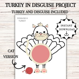 Disguise a Turkey, Turkey in Disguise Printable, Thanksgiving Activities, Thanksgiving Kids Table Activities,  Disguise a Turkey Ideas