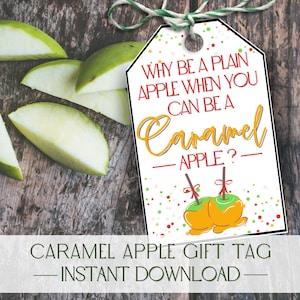 Caramel Apple Gift Tags, Caramel Apples, Printable Caramel Apple Gift Tags, Apple Gift Tags, Caramel Gift Tags, Homemade Caramel Apples