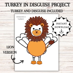 Disguise a Turkey, Turkey in Disguise Printable, Thanksgiving Activities, Thanksgiving Kids Table Activities,  Disguise a Turkey Ideas