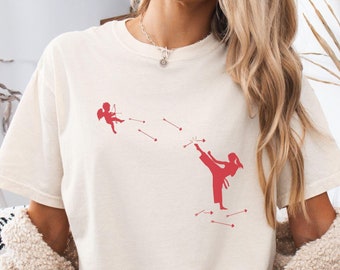 Comfort Colors® Anti-Valentine's Day Shirt, Funny Divorced Gift, Break Up Cheer Up Gift, Galentine's Day Tee, Oversized Crewneck T-Shirt