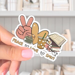 Smut Books Lover Vinyl Sticker, Spicy Books Coffee Lovers Gift, Romance Reader Kindle Laptop Sticker, Funny Bookish Smut Sticker
