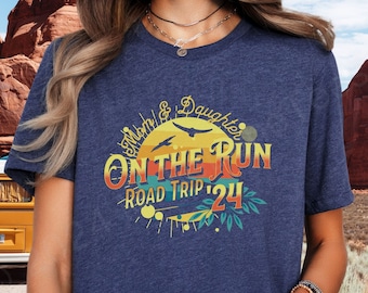 Camisetas personalizadas para viajes en carretera entre madre e hija, camisetas de vacaciones a juego para niñas, regalos retro para viajes en carretera, camisetas personalizadas de aventura de verano para mamá y yo