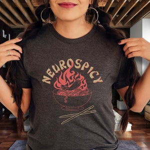 Spicy Noodles ADHD & Autism T-Shirt, Retro Neurodivergent Shirt, Neurodiversity Awareness Gift, Neuro Spicy Ramen Vintage Style Graphic Tee