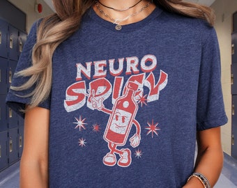 Neuro Spicy ADHD Autism Shirt, Neurodivergent Youth & Adult ADHD Gift, Retro Cartoon Hot Sauce Crewneck, Neurospicy Kids or Adult Tshirt