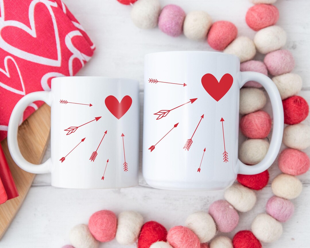 Valentine's Day Mug, Matching Couple Mugs, Cute Heart Mug Gift, Couples — free download
