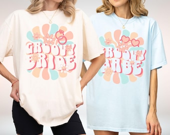 Groovy Bride Shirt, Groovy Babe Bachelorette Party Tees, Retro 70s Bach Party Shirts, Matching Bridesmaid Shirts, Bride Tribe Tee