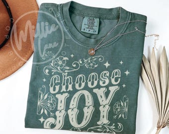 Comfort Colors® Inspirational Wählen Sie Joy Shirt, inspirierendes positives Nachrichtengeschenk