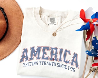 250th Anniversary Shirt, Yeeting Tyrants Since 1776 Comfort Colors® 4th of July Tee, Anti-Trump Anti-Fascism
