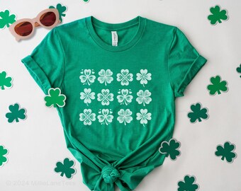 Camiseta de tréboles de la suerte, camiseta irlandesa de trébol para el Día de San Patricio, camiseta de San Patricio, camiseta de la suerte para mujer, regalos irlandeses, camisetas para profesores