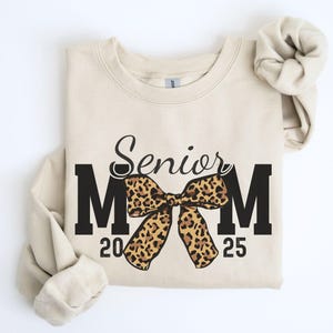 Senior Mom Sweatshirt, Coquette Bow Crewneck, Class of 2025 Game Day MOM Shirt, High School Senior 2025, Proud Mom Graduation Sweater