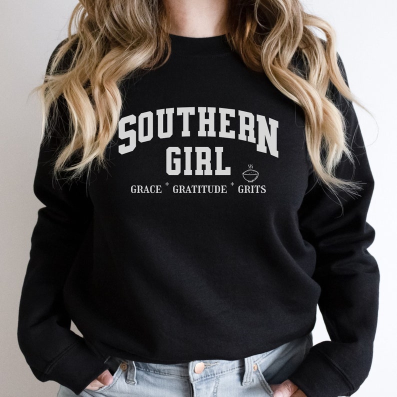Southern Girl Shirt, Southern Grace Gratitude Grits Crewneck, Moms Day Sweatshirt, Southerner