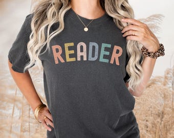 Comfort Colors® Reader T-Shirt, Book Lover Birthday Gift, Reading Teacher Tee, Vintage Style Bookish Shirt