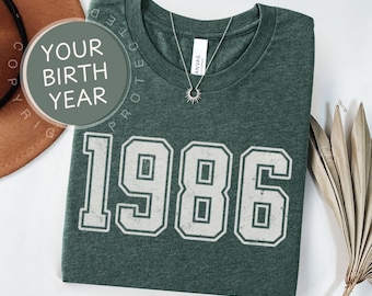 Custom Birth Year Shirt, 21st Birthday Gift, 30th 40th 50th Birthday Shirt, Personalized Year Tee