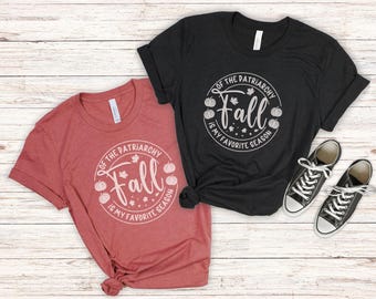 Fall feministisch shirt, grappig Thanksgiving-T-shirt, cadeau beste vriend, Smash the Patriarchy, Harris feministisch shirt 2024, seizoensgebonden feministisch T-shirt