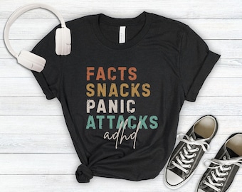 T-shirt humoristique sur le TDAH, T-shirt pour le Mois de la sensibilisation à la neurodiversité, T-shirt humoristique sur le TDAH et la neurodivergence, Cadeau d'anniversaire pour une meilleure amie, T-shirt à col rond sur la santé mentale