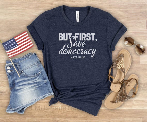 2026 Midterms Save Democracy Shirt, Country over Party Voter Gift, Vote Blue Tshirt, Pro-Democracy Voting Apparel, Positive Patriotic Tee