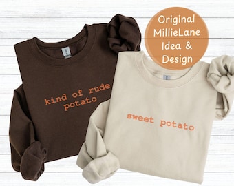 Thanksgiving Couples Sweatshirts, Funny Best Friend Shirts, Silly Couple Gift, Fall Seasonal Group Shirts, Couples Costume Crewneck Sweaters