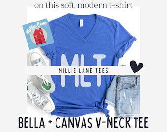 Speciaal verzoek: shirts met V-hals, Bella + canvas T-shirt
